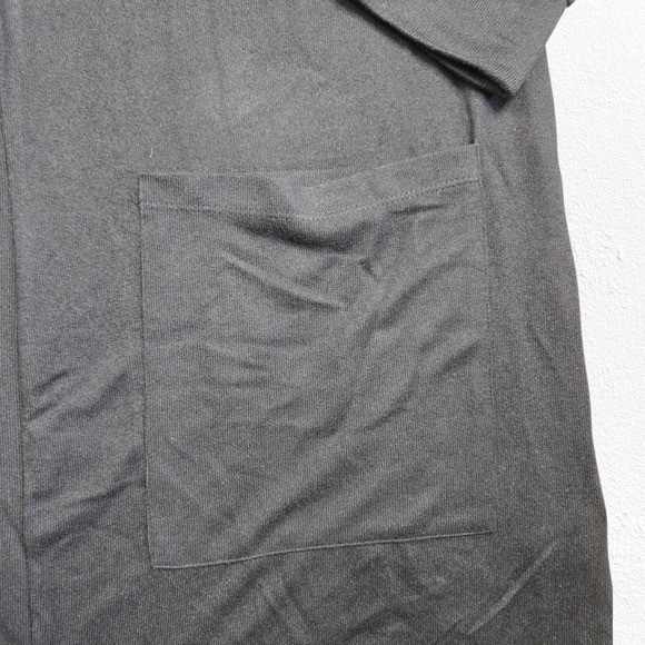 Sanctuary Black Black Open Front Knit Patch Pockets Cardigan Sweater Size 2X - Picture 5 of 8